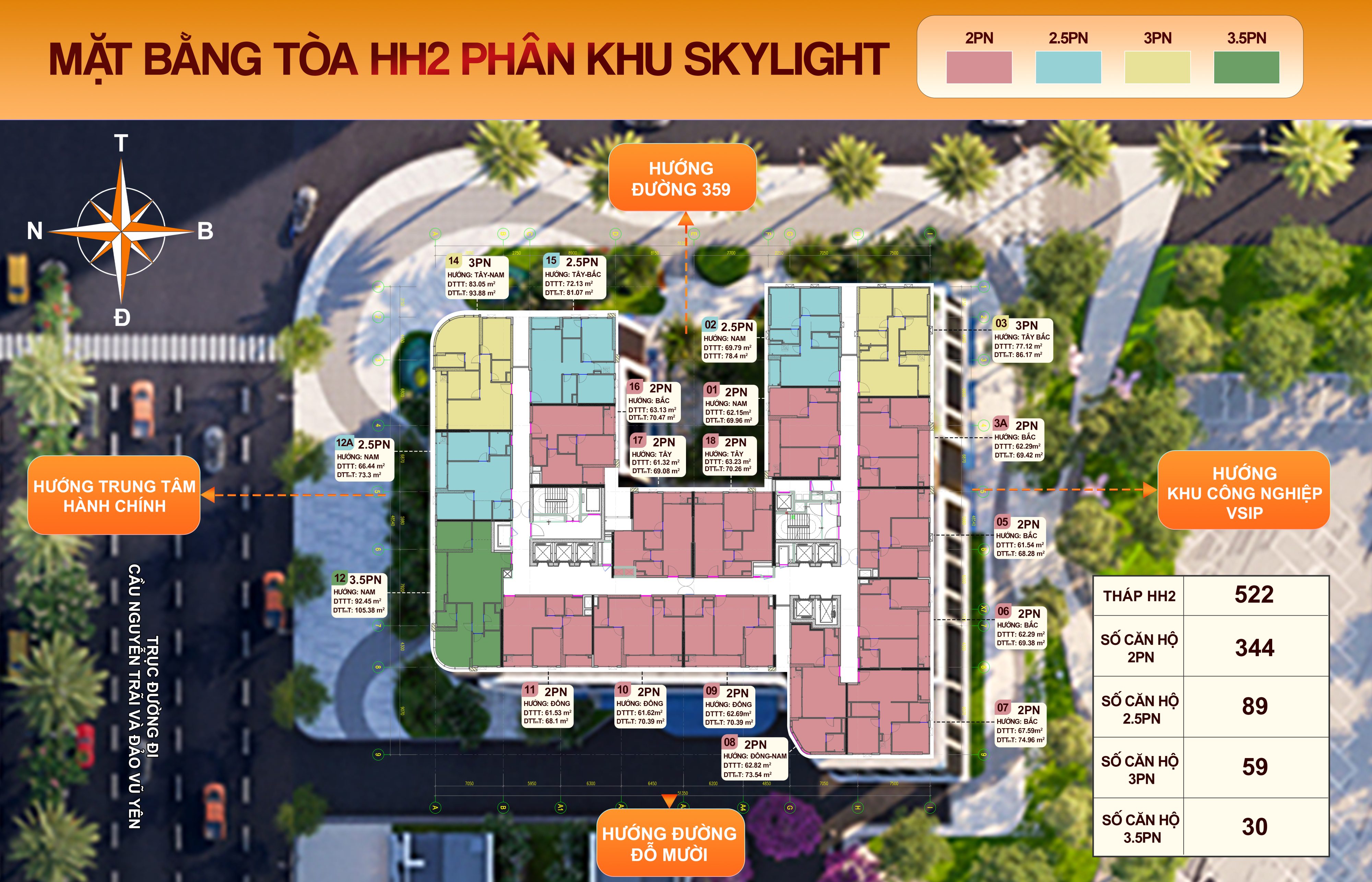 Mặt bằng toà HH2 Hoàng Huy Newcity Hải Phòng